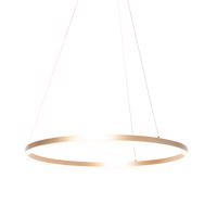 Dizajnové krúžkové závesné svietidlo zlaté 80 cm vrátane LED a stmievača - Anello