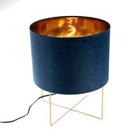 Moderná stolná lampa modrá so zlatou - Rosalina
