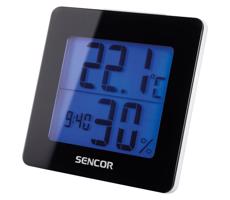Sencor Sencor - Meteostanica s LCD displejom a budíkom 1xAA čierna