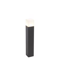 Stojaca vonkajšia lampa čierna s opálovo bielym tienidlom 50 cm - Dánsko