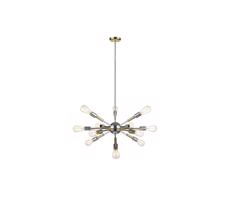 109000 - Luster na tyči COMET 12xE27/11W/230V lesklý chróm/zlatá