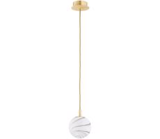 Argon Argon 8450 - Luster na lanku ALMIROS 1xE14/7W/230V pr. 12 cm alabaster zlatá