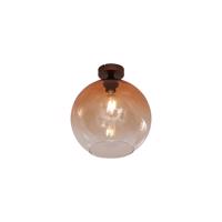 Art Deco stropné svietidlo tmavý bronz s jantárovým sklom - Sandra
