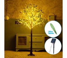 B.V.  - LED Solárna dekorácia 30xLED/2,6m IP65 teplá biela olive