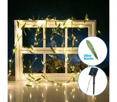 B.V.  - LED Solárna reťaz 100xLED/12m IP65 teplá biela olive