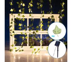 B.V.  - LED Solárna reťaz 70xLED/4x1m IP65 teplá biela ivy