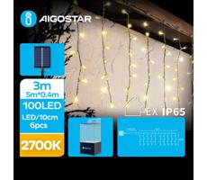 B.V. - LED Solárna vianočná reťaz 100xLED/8 funkcií 8x0,4m IP65 teplá biela