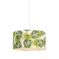 Botanická závesná lampa biela s tienidlom Leaf 50cm - Combi 1