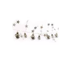 DCGW10 20 LED girlanda strieborné gule s hviezdami 1,9 cm 2x AA vnútorná teplá biela