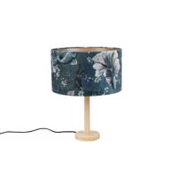 Drevená stolová lampa s plyšovým tienidlom Ryba 35 cm - Mels
