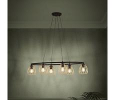 Eglo 390092 - Luster na lanku JAZMINIA 6xE27/40W/230V čierna/zlatá