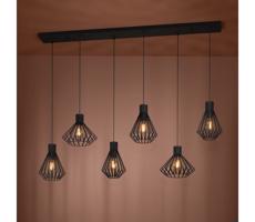 Eglo 390126 - Luster na lanku BASIDANO 6xE27/40W/230V čierna