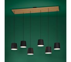 Eglo 390131 - Luster na lanku CAMARIOCA 6xE27/40W/230V čierna/hnedá
