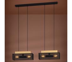 Eglo 390164 - Luster na lanku CIDRAZ 4xE27/40W/230V čierna/hnedá