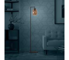 Eglo 390255 - Stojacia lampa ESTANYS 1xE27/40W/230V hnedá