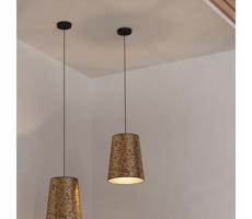 Eglo 390292 - Luster na lanku CASTUERA 1xE27/25W/230V zlatá/ružová