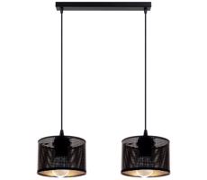 HEXE Luster na lanku ALDO 2xE27/60W/230V čierna