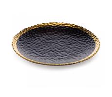 HowHomely Jedálenský tanier KATI 25 cm čierna/zlatá