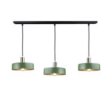 Keter Lighting Luster na lanku HAKI 3xE27/60W/230V zelená/čierna/lesklý chróm