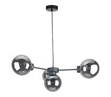 Keter Lighting Luster na lanku KALIOPE II 4xE27/60W/230V čierna/dymová čierna