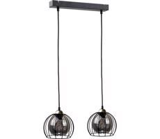 Keter Lighting Luster na lanku SOLO BLACK 2xE27/60W/230V čierna/zlatá