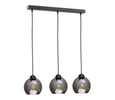 Keter Lighting Luster na lanku UNO 3xE27/60W/230V čierna/dymová