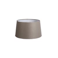Ľanové tienidlo na lampu sivohnedé okrúhle šikmé 35/30/18