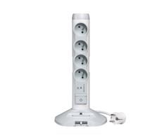 Legrand Legrand 50014 - Zásuvkový stĺpik 230V/16A, 4x2P+T + 3xUSB, 2M