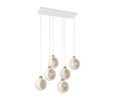 Luster na lanku CYKLOP 6xE27/60W/230V biela