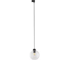 Luster na lanku do lištového systému CUBUS 1xE27/15W/230V čierna/číra