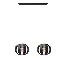 Luster na lanku NEWTON 2xE27/15W/230V čierna/zlatá