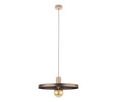 Luster na lanku SILA 1xE27/15W/230V pr. 40 cm hnedá/béžová