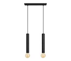 Luster na lanku TUBA 2xE27/15W/230V čierna