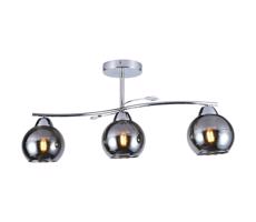 Luster na tyči CONNOR 3xE27/15W/230V lesklý chróm/šedá