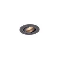 Moderné zapustené bodové svetlo tmavosivé GU10 50 mm okrúhle výkyvné - Rondoo
