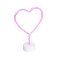 Neónová stolná lampa biela s ružovou vrátane LED - Amore
