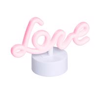 Neónová stolná lampa červená Love vrátane LED - Liebe