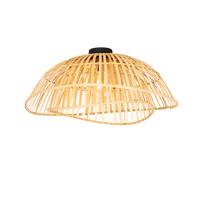 Orientálne stropné svietidlo čierne s prírodným bambusom 62 cm - Pua