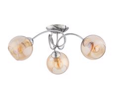 Prisadený luster TEVI 3xE27/60W/230V lesklý chróm/béžová