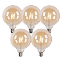 Sada 5 inteligentných LED žiaroviek E27 G125 zlatá 4,9 W 470 lm 1800-4000 K
