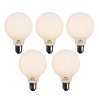 Sada 5 ks E27 3-stupňová stmievateľná LED žiarovka opálové sklo G95 4W 450lm 2700K