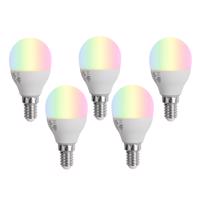 Sada 5 ks Inteligentné LED žiarovky E14 G45 Opal RGBW 4,9 W 470 lm 2700-6500 K