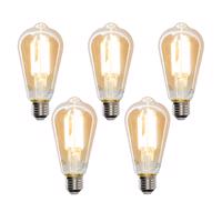 Sada 5 ks Smart E27 stmievateľná v Kelvinovej LED lampe ST64 goldline 7W 700 lm 1800-4000K