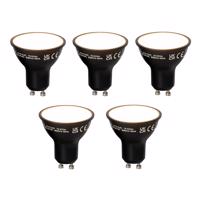 Sada 5 ks Smart GU10 stmievateľné LED svietidlo čierne 7W 600 lm 3000K