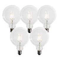 Sada 5 ks Stmievateľná LED žiarovka E27 G125 5W 450lm 3000K