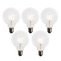 Sada 5 ks Stmievateľná LED žiarovka E27 G95 5W 450lm 2200K