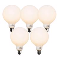 Sada 5 ks Stmievateľná LED žiarovka E27 opálové sklo G125 5W 450lm 2700K