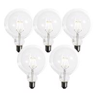 Sada 5 ks Stmievateľná LED žiarovka E27 so špirálovým vláknom G125 5W 450lm 2200K