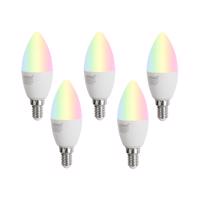Sada 5 ks Stmievateľné LED žiarovky E14 C37 Opal 4,9 W 470 lm 2700-6500 K