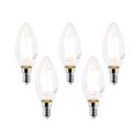 Sada 5 LED žiaroviek E14 B35 číre 2,2 W 470 lm 2700 K